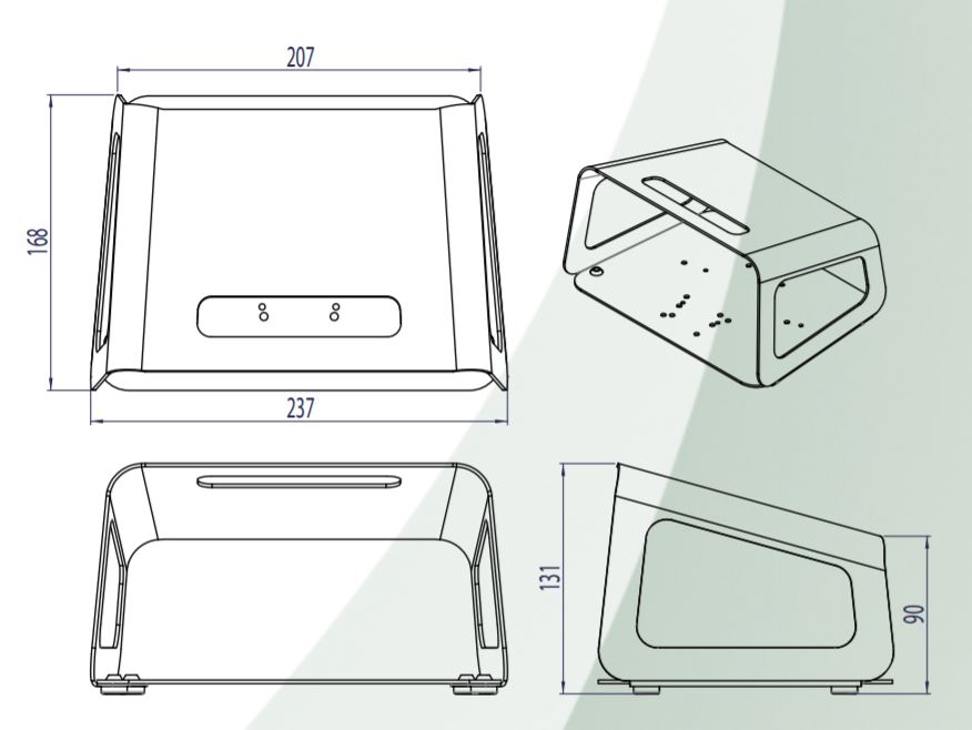 dimensions en mm du capot double 6202