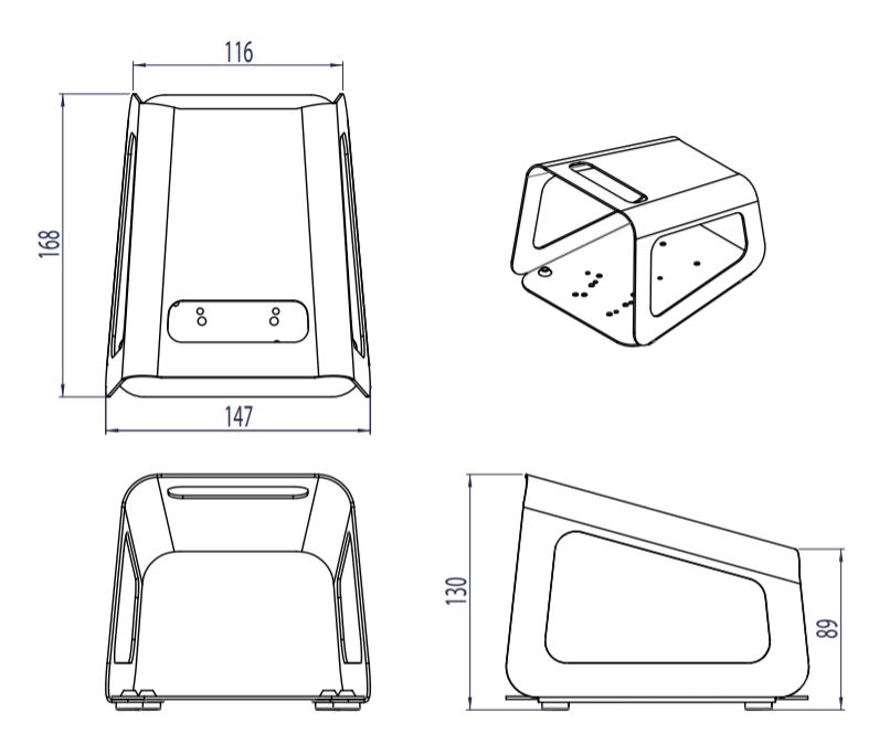 dimensions en mm du capot simple 6202