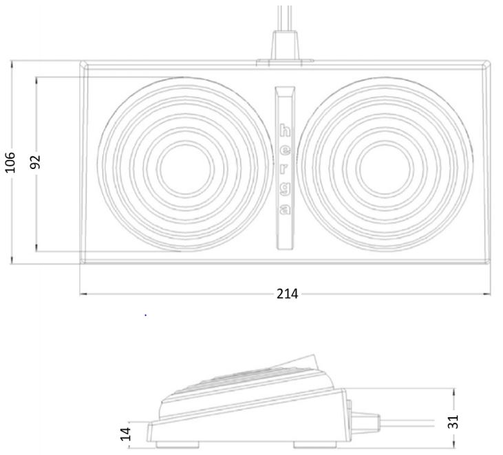 dimensions en mm du double soufflet 6447