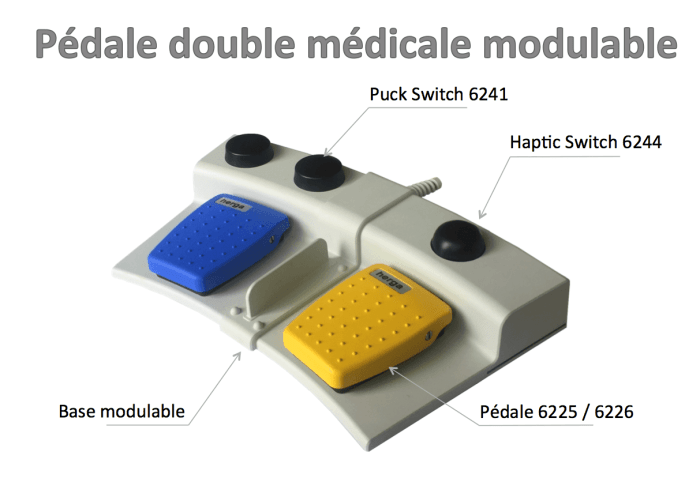 pedale double medicale modulable