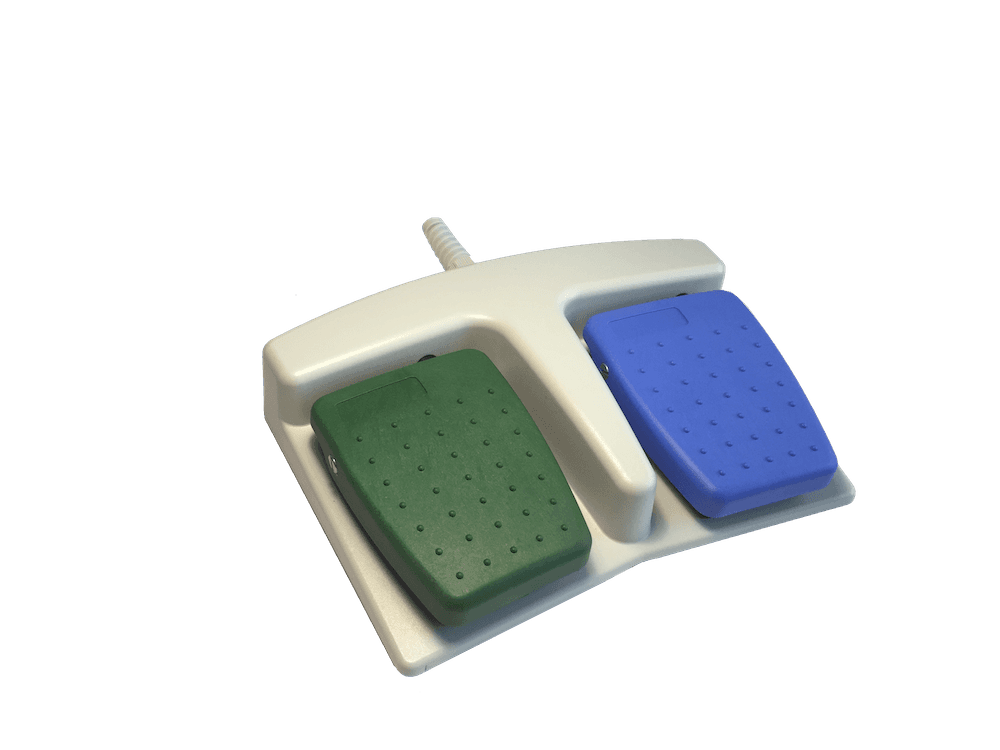 interrupteur au pied vert bleu