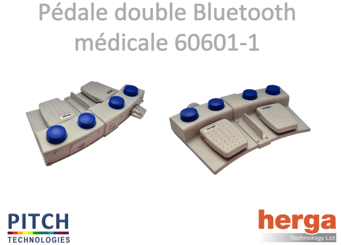 Pédale double Bluetooth médicale 60601-1