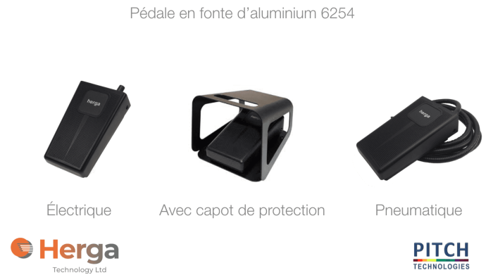 Pédale industrielle en fonte d’aluminium 6254